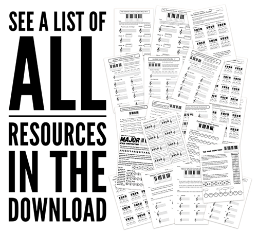 All of the teacher's music theory worksheets in the download