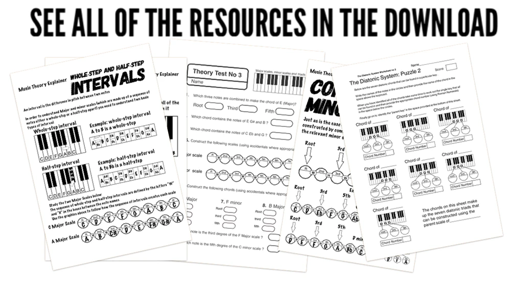 All of the teacher's music theory worksheets in the download